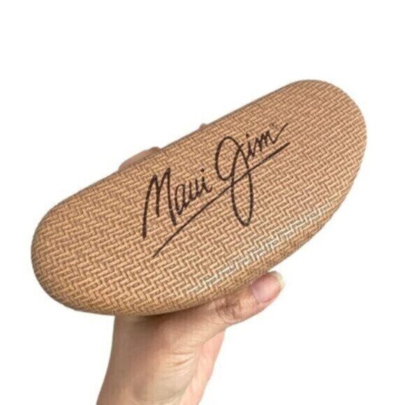 Maui Jim Beige Tan Textured Sunglasses Eyeglasses Hard Case - O/S, Unisex - Picture 2 of 5